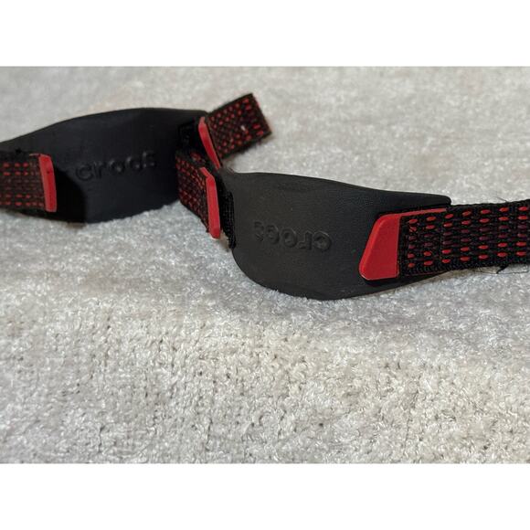 Crocs Strap Replacements Velcro Black Red - Picture 7 of 7
